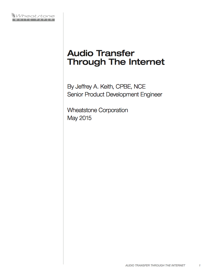 Wheatstone Podcast Stream WhitePaper v2
